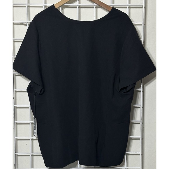 NWT Jaanuu Women's Calix Fit And Flare V-Neck Scrub Top. ‎ Size 1X Black - Picture 3 of 5